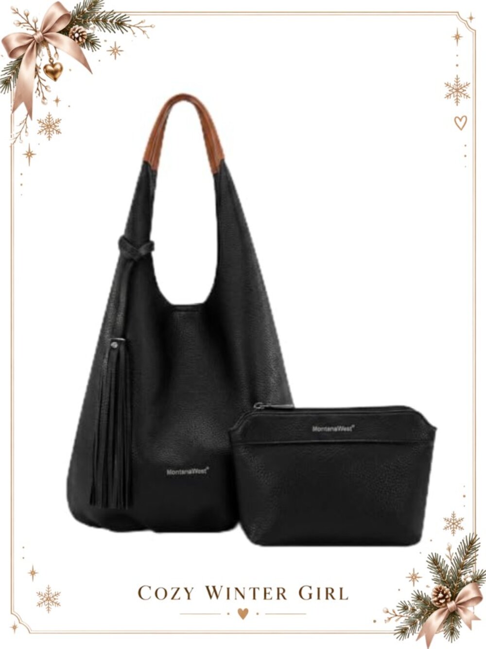 Montana West Slouchy Hobo Shoulder Bag Set Vegan Leather